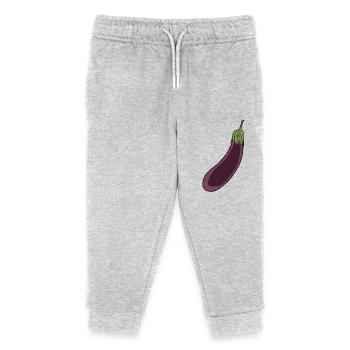 Aubergine Légumes Vitamines cuisine végétarienne - Pantalon de jogging enfant bio Stanley/Stella - gris chiné - Devant