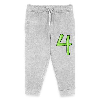 Number 4 Green - Kids Organic Sweatpants by Stanley/Stella - heather grey - Front