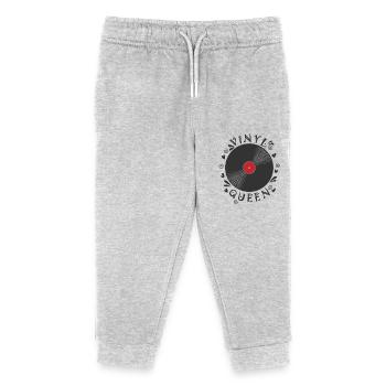 Vinyl Queen Schallplatte Musik Lied Ton - Kinder Organic Jogginghose Mini Mover von Stanley/Stella - Grau meliert - Vorne