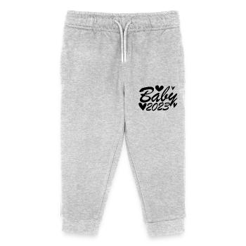 Baby 2023 - Newborn 2023 Baby Gift - Kids Organic Sweatpants by Stanley/Stella - heather grey - Front