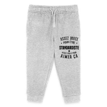 Assez douée pour être standardiste assez folle - Pantalon de jogging enfant bio Stanley/Stella - gris chiné - Devant