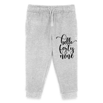 Bonjour Quarante Neuf Mignon 49 ans Anniversaire - Pantalon de jogging enfant bio Stanley/Stella - gris chiné - Devant