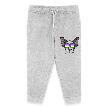 Genderqueer Lgbt Cat Oriental Shorthair - Kids Organic Sweatpants by Stanley/Stella - heather grey - Front