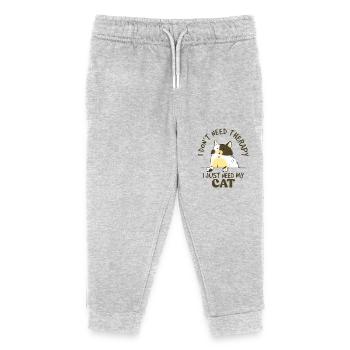 Je n’ai pas besoin de thérapie, juste des chatons chatons - Pantalon de jogging enfant bio Stanley/Stella - gris chiné - Devant