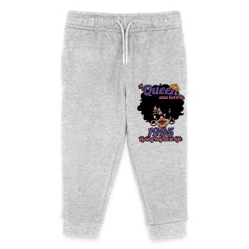 A Queen Was Born In 1995 - 27 Years Old Birthday - Kids Organic Sweatpants by Stanley/Stella - heather grey - Front
