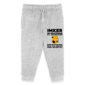 Imker Imkerei Honig Bienen - Kinder Organic Jogginghose Mini Mover von Stanley/Stella - Grau meliert - Vorne