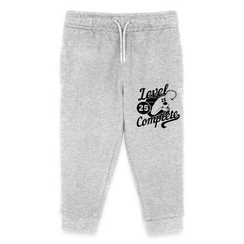 Level 25 Geburtstag Gamer - Kinder Organic Jogginghose Mini Mover von Stanley/Stella - Grau meliert - Vorne