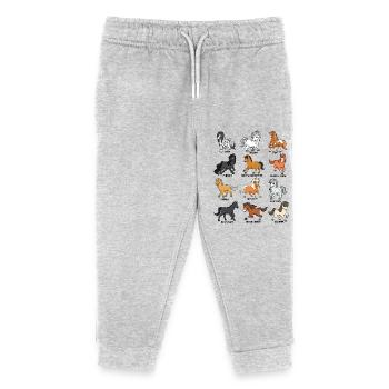 Cartoon Kawaii Horses - Horse Motif - Kids Organic Sweatpants by Stanley/Stella - heather grey - Front
