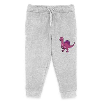 Kawaii Spinosaurus - Kinder Organic Jogginghose Mini Mover von Stanley/Stella - Grau meliert - Vorne