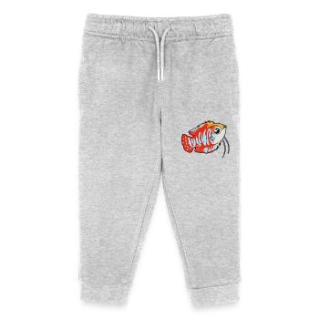 Kawaii striped nematode - Kids Organic Sweatpants by Stanley/Stella - heather grey - Front