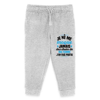 Je ne me moque jamais des choix - Pantalon de jogging enfant bio Stanley/Stella - gris chiné - Devant