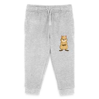 Kawaii Quokka - Kids Organic Sweatpants by Stanley/Stella - heather grey - Front