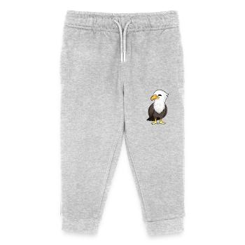 Kawaii White-tailed Eagle - Kids Organic Sweatpants by Stanley/Stella - heather grey - Front