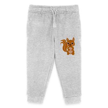 Süßes Kawaii Eichhörnchen - Kinder Organic Jogginghose Mini Mover von Stanley/Stella - Grau meliert - Vorne