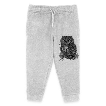 Forest owl nature motif for owl lovers - Kids Organic Sweatpants by Stanley/Stella - heather grey - Front