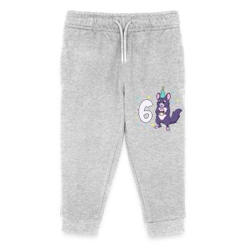 Mit Chinchilla - Kinder Geburtstag 6 Jahre - Kinder Organic Jogginghose Mini Mover von Stanley/Stella - Grau meliert - Vorne