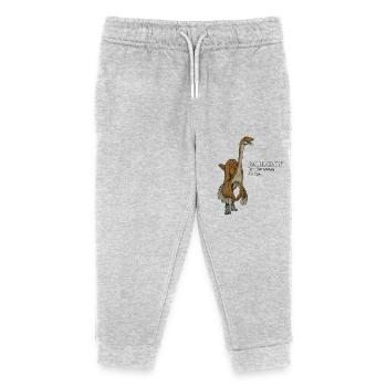 Realistic drawing of Gallimimus - Kids Organic Sweatpants by Stanley/Stella - heather grey - Front