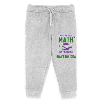 Une journée sans maths, c’est comme... Passionné de mathématiques - Pantalon de jogging enfant bio Stanley/Stella - gris chiné - Devant