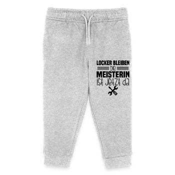 Meisterprüfung bestanden Handwerkerin Meisterin - Kinder Organic Jogginghose Mini Mover von Stanley/Stella - Grau meliert - Vorne