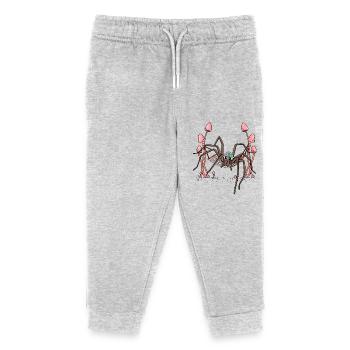 Spider Hanging Hammock Spider Web - Kids Organic Sweatpants by Stanley/Stella - heather grey - Front