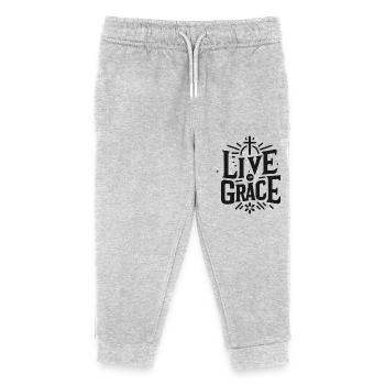 Vivre dans la grâce - Pantalon de jogging enfant bio Stanley/Stella - gris chiné - Devant