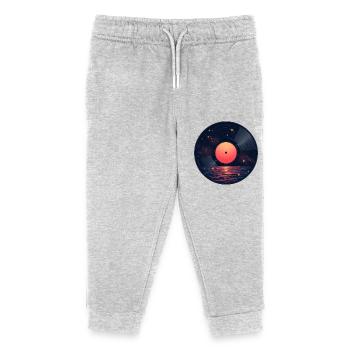 Cosmic Vinyl Astronaut Weltraummusik - Kinder Organic Jogginghose Mini Mover von Stanley/Stella - Grau meliert - Vorne