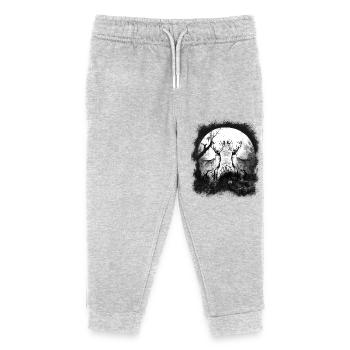 Hirsch Hirsche Schweden Finnland Norwegen Natur - Kinder Organic Jogginghose Mini Mover von Stanley/Stella - Grau meliert - Vorne