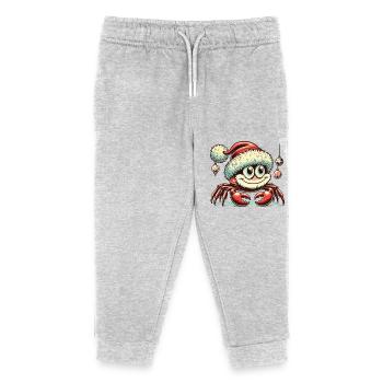 Crabe de Noël avec chapeau - Pantalon de jogging enfant bio Stanley/Stella - gris chiné - Devant