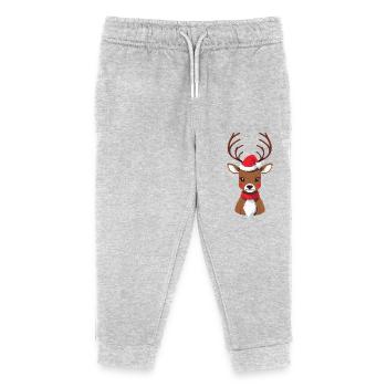 Renne de Noël avec chapeau - Pantalon de jogging enfant bio Stanley/Stella - gris chiné - Devant