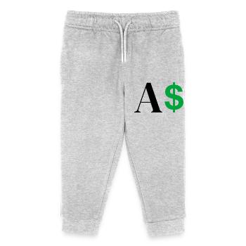 Dollar Letter - Kids Organic Sweatpants by Stanley/Stella - heather grey - Front