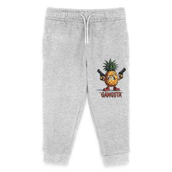 Pineapple Fruity Gangsta L’ananas le plus dur du monde - Pantalon de jogging enfant bio Stanley/Stella - gris chiné - Devant