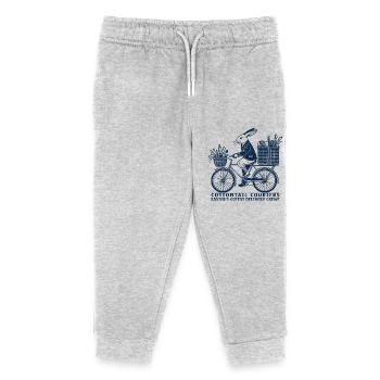 Ostern Cottontail Couriers Retro Ästhetik - Kinder Organic Jogginghose Mini Mover von Stanley/Stella - Grau meliert - Vorne
