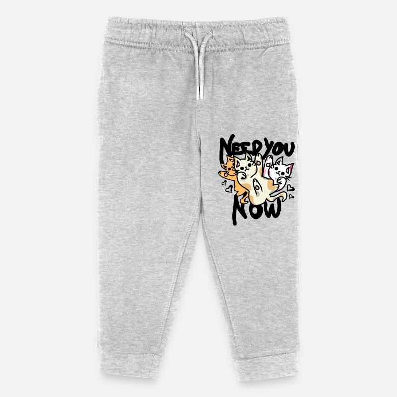 Katzen spruch mit herzen - Kinder Organic Jogginghose Mini Mover von Stanley/Stella - Grau meliert