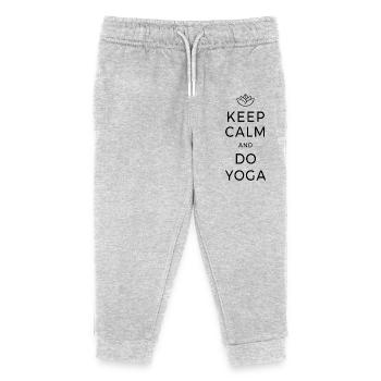 Keep Calm & Do Yoga Meditation Chakra Achtsamkeit - Kinder Organic Jogginghose Mini Mover von Stanley/Stella - Grau meliert - Vorne
