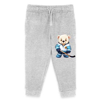 Pug with Watermelon, Fruity Dog Design - Kids Organic Sweatpants by Stanley/Stella - heather grey - Front