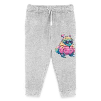 Wurm Winter - Kinder Organic Jogginghose Mini Mover von Stanley/Stella - Grau meliert - Vorne