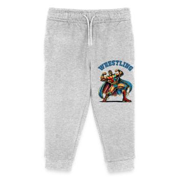Wrestling - Kids Organic Sweatpants by Stanley/Stella - heather grey - Front