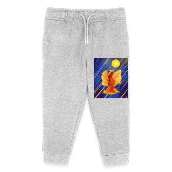 Kosmisch leuchtender Feuervogel: Cyber-Semurg - Kinder Organic Jogginghose Mini Mover von Stanley/Stella - Grau meliert - Vorne