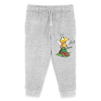 Abeille chantante - Pantalon de jogging enfant bio Stanley/Stella - gris chiné - Devant