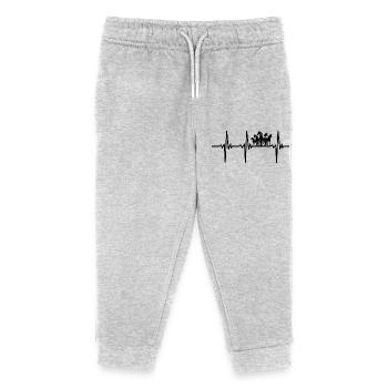 Heartbeat for wild horse herd - Kids Organic Sweatpants by Stanley/Stella - heather grey - Front