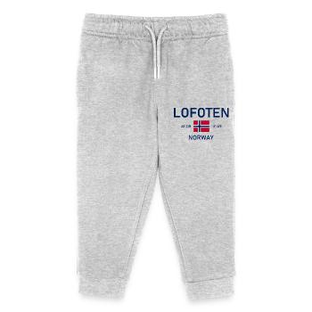 Lofoten - Norwegen - Koordinaten - Flagge - Kinder Organic Jogginghose Mini Mover von Stanley/Stella - Grau meliert - Vorne