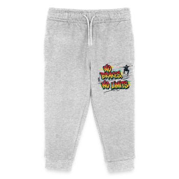 Pas de freins, pas de limites – Skateboard Street Art - Pantalon de jogging enfant bio Stanley/Stella - gris chiné - Devant