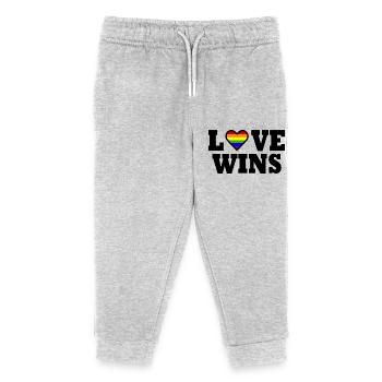 Love wins - Kinder Organic Jogginghose Mini Mover von Stanley/Stella - Grau meliert - Vorne