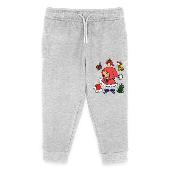 Sweet Christmas picture with Christ Child, Christmas tree - Kids Organic Sweatpants by Stanley/Stella - heather grey - Front