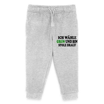 I vote green and I'm proud of it - Kids Organic Sweatpants by Stanley/Stella - heather grey - Front