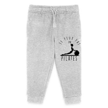Ich kann nicht, ich habe Pilates. - Kinder Organic Jogginghose Mini Mover von Stanley/Stella - Grau meliert - Vorne