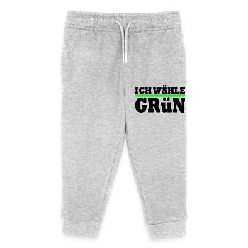 Ich wähle grün - Kinder Organic Jogginghose Mini Mover von Stanley/Stella - Grau meliert - Vorne