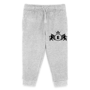 buchstabe E Wappen - Kinder Organic Jogginghose Mini Mover von Stanley/Stella - Grau meliert - Vorne