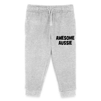 Awesome Aussie - Austrlia - Australien Down Under - Kinder Organic Jogginghose Mini Mover von Stanley/Stella - Grau meliert - Vorne