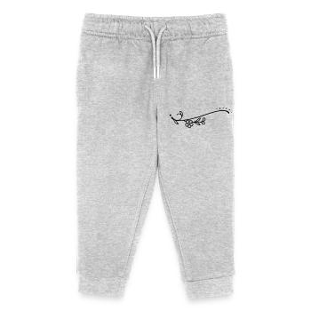 Geschwungene Linie Blumen - Kinder Organic Jogginghose Mini Mover von Stanley/Stella - Grau meliert - Vorne